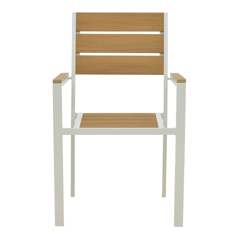 Set grădină Dagyn Breze, Placaj, Alb, 240x90x76 cm