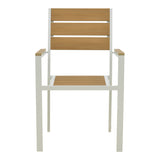 Set grădină Dagyn Breze, Placaj, Alb, 240x90x76 cm