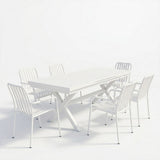 Set grădină Dagyn Vista, Aluminiu, Alb, 240x90x76 cm