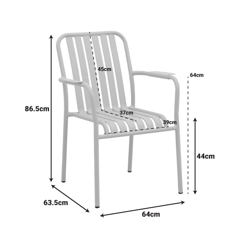 Set grădină Dagyn Vista, Aluminiu, Alb, 240x90x76 cm