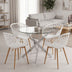 Alb | SKU: 200-001927 | Set masă și scaune Ezra dining, Metal, Alb, D80x75 cm, varianta Alb, produs pentru amenajarea locuinței, disponibil online în România la CasaMob