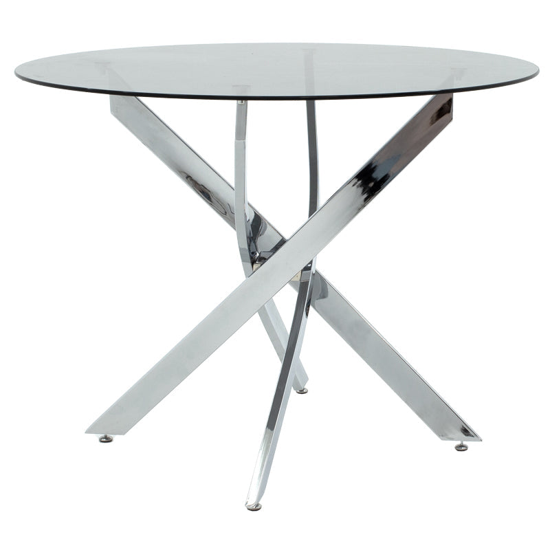 Set masă și scaune Julita & Antoro, Sticlă, Alb, Ø100x75 cm