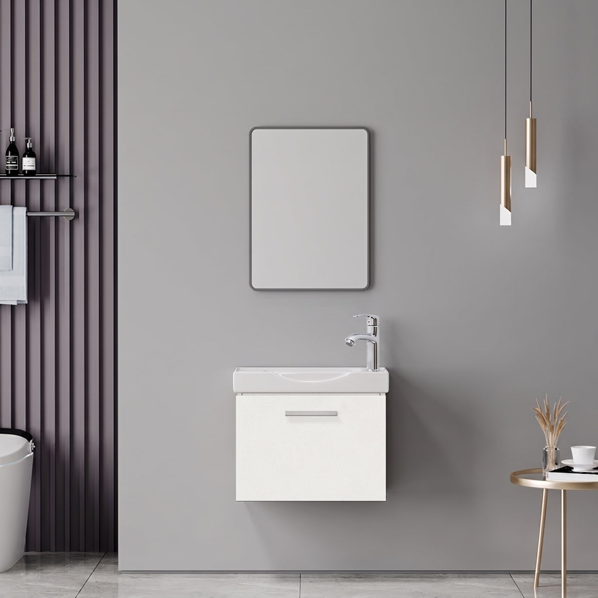 Dulap de baie Renza Mentis, Placaj, Diverse culori - Alb | SKU: 200-002073 | Dulap de baie Renza Mentis, Placaj, varianta Alb, produs pentru amenajarea locuinței, disponibil online în România la CasaMob