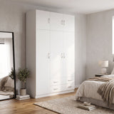 Dulap de haine Alvia, 3 uși, cu extensie superioară, Diverse culori, 150x51x240 cm - Alb | SKU: 200-002080 | Dulap de haine Alvia, 3 uși, cu extensie superioară, 150x51x240 cm, varianta Alb, produs pentru amenajarea locuinței, disponibil online în România la CasaMob