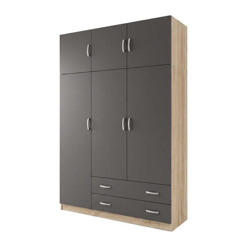 Dulap de haine Alvia, 3 uși, cu extensie superioară, Diverse culori, 150x51x240 cm - Sonoma-Antracit | SKU: 200-002083 | Dulap de haine Alvia, 3 uși, cu extensie superioară, 150x51x240 cm, varianta Sonoma-Antracit, produs pentru amenajarea locuinței, disponibil online în România la CasaMob