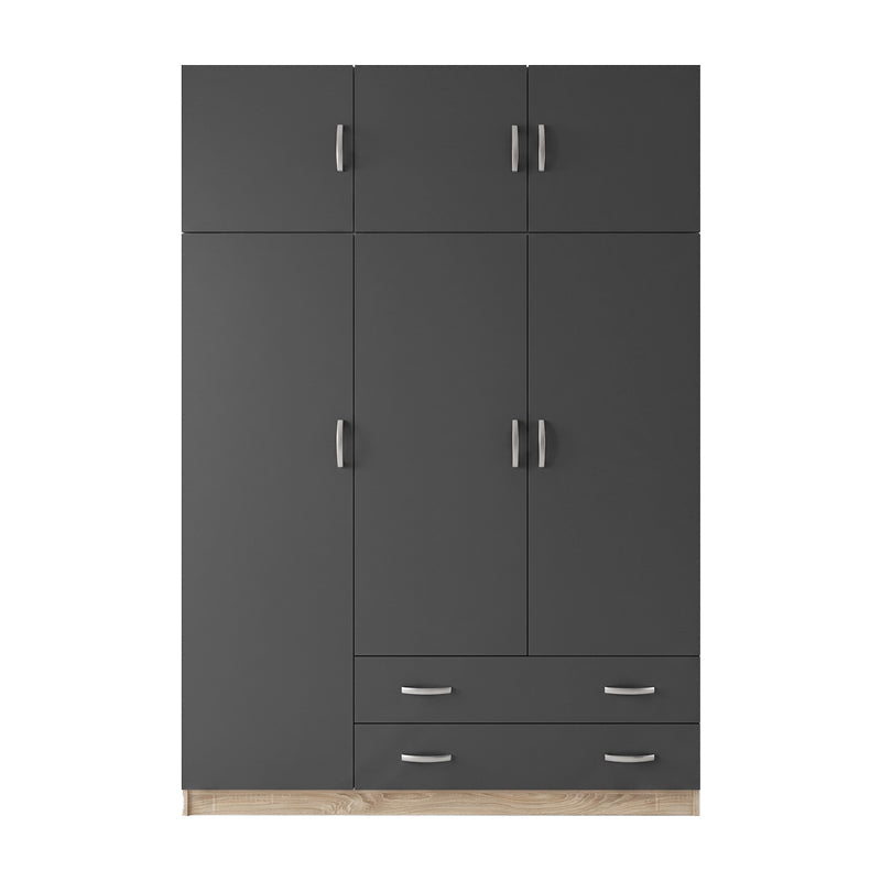 Dulap de haine Alvia, 3 uși, cu extensie superioară, Diverse culori, 150x51x240 cm - Sonoma-Antracit | SKU: 200-002083 | Dulap de haine Alvia, 3 uși, cu extensie superioară, 150x51x240 cm, varianta Sonoma-Antracit, produs pentru amenajarea locuinței, disponibil online în România la CasaMob