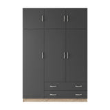 Dulap de haine Alvia, 3 uși, cu extensie superioară, Diverse culori, 150x51x240 cm - Sonoma-Antracit | SKU: 200-002083 | Dulap de haine Alvia, 3 uși, cu extensie superioară, 150x51x240 cm, varianta Sonoma-Antracit, produs pentru amenajarea locuinței, disponibil online în România la CasaMob