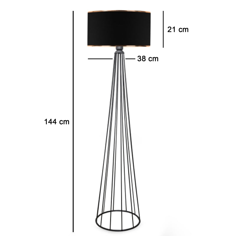 Lampa de podea Firdo I  E27 material-metal negru Ö38x121cm