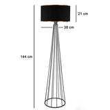 Lampa de podea Firdo I  E27 material-metal negru Ö38x121cm