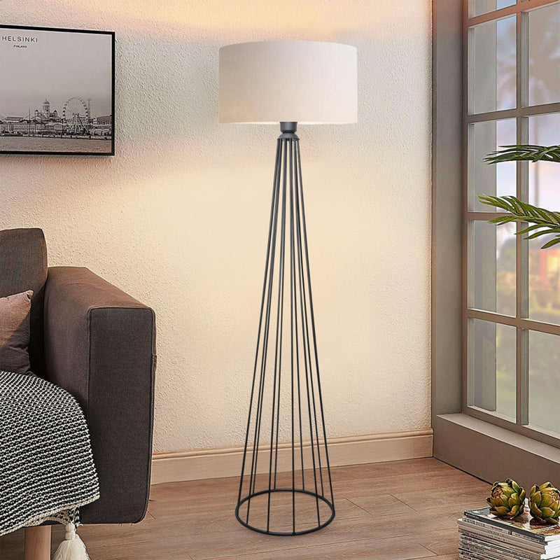 Lampa de podea Firdo I  E27 tesatura crem -metal negru Ö38x121cm