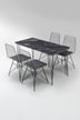 Masă cu scaune 5 bucăți Bndymk001, Negru, 120x60x72 cm, SKU 203DRG1601, imagine 1