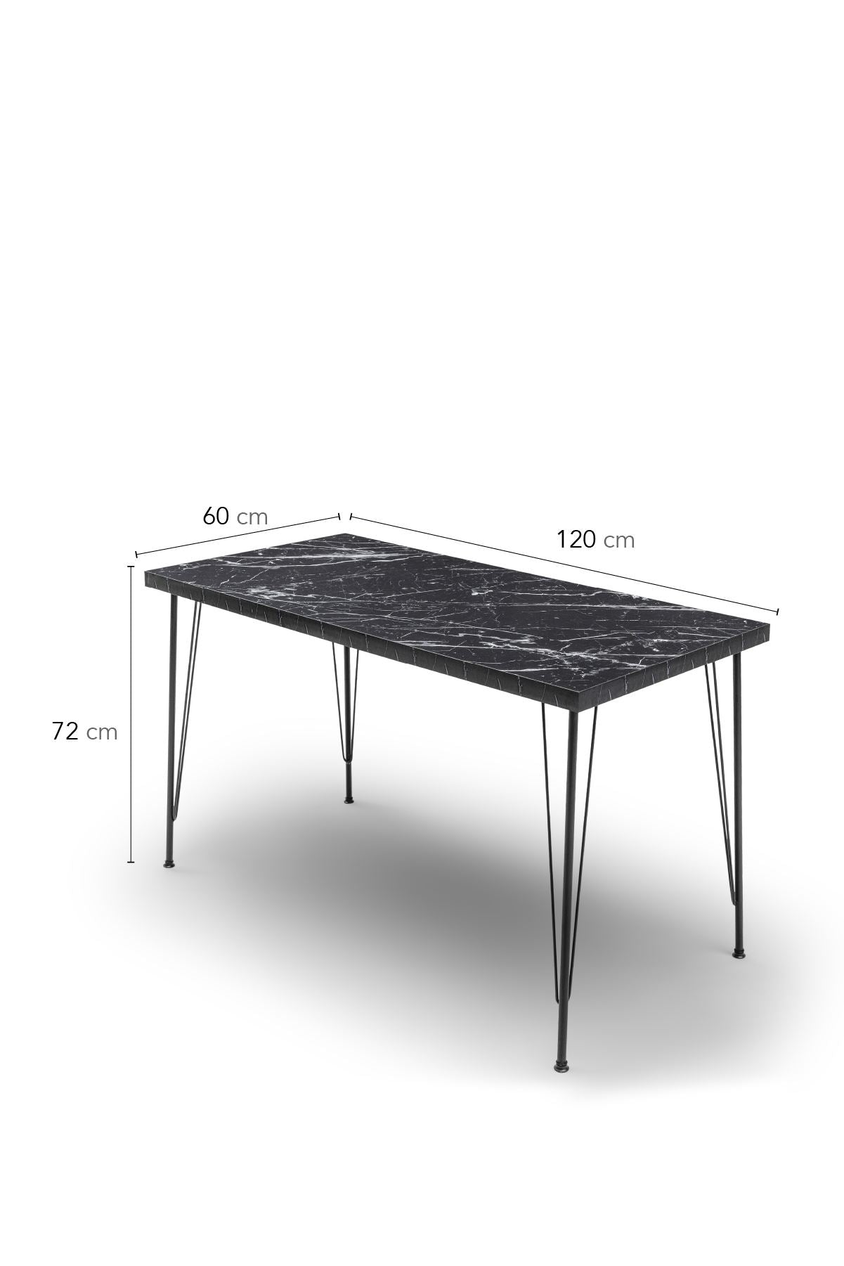 Masă cu scaune 5 bucăți Bndymk001, Negru, 120x60x72 cm