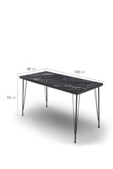 Masă cu scaune 5 bucăți Bndymk001, Negru, 120x60x72 cm
