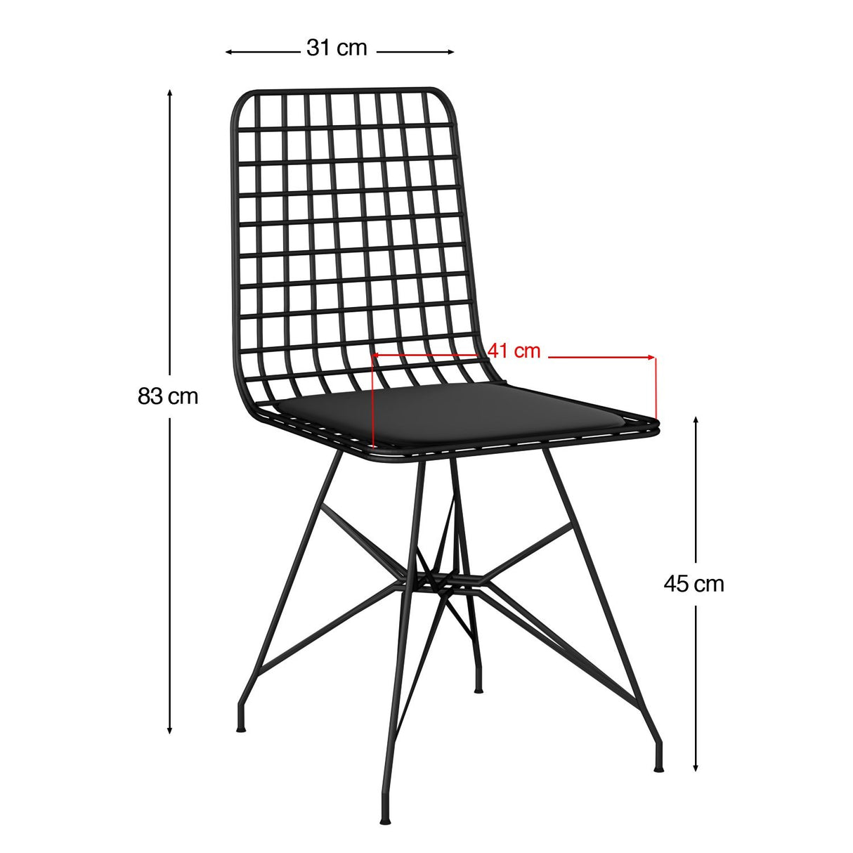 Scaun Ggmbtlsnd001, Negru, 41x41x83 cm