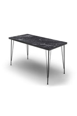 Masă cu scaune 5 bucăți Bndymk001, Negru, 120x60x72 cm