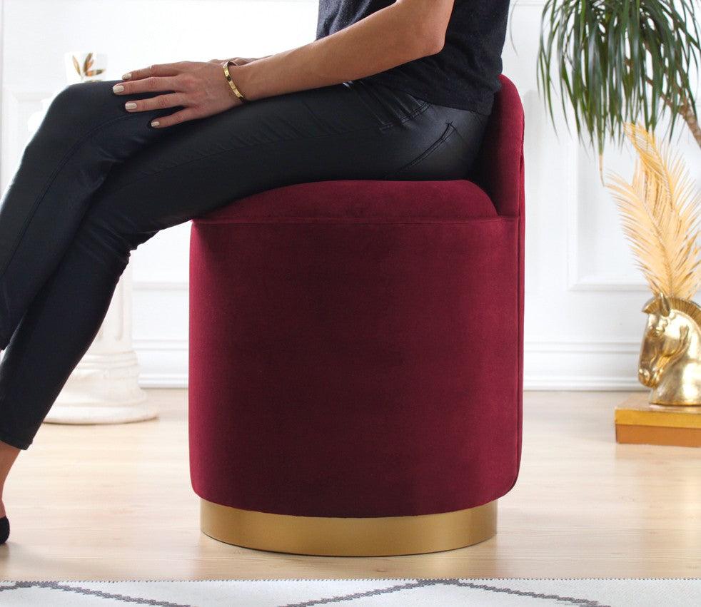 Puf Dover - Claret Red, Rosu bordo, 45x50x45 cm