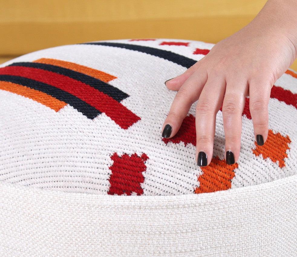 Puf, Multicolor, 46x42x46 cm - Alb, SKU 209FLF1110
