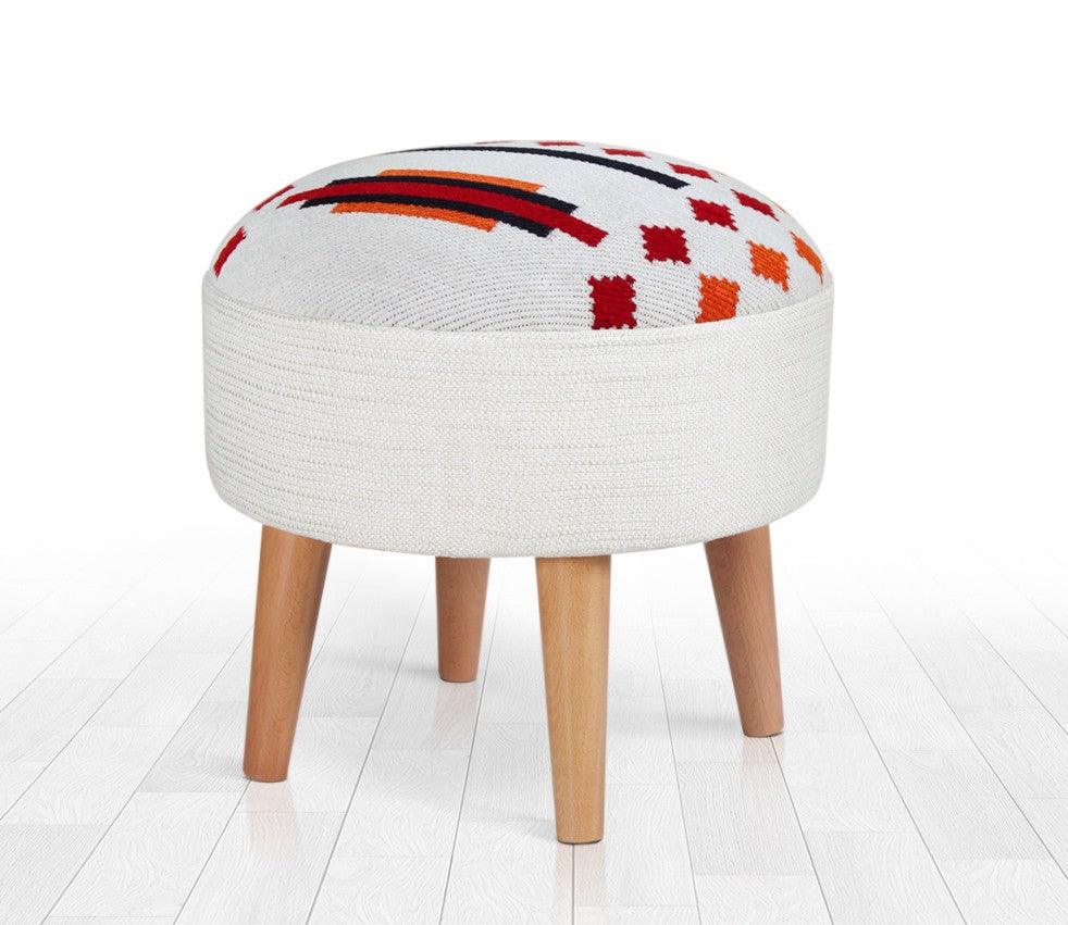Puf, Multicolor, 46x42x46 cm - Alb, SKU 209FLF1110