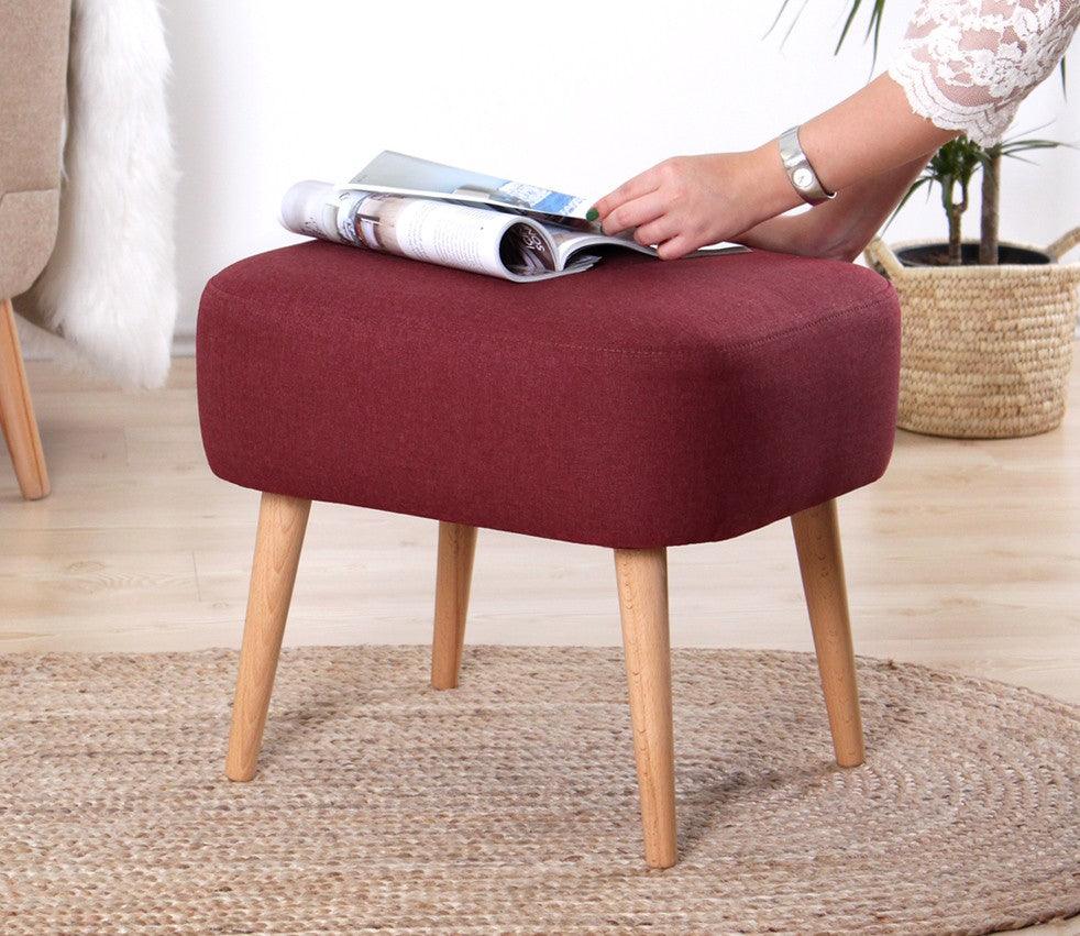Puf Parrot, Galben, 42x43x50 cm - Rosu bordo, SKU 209FLF1127