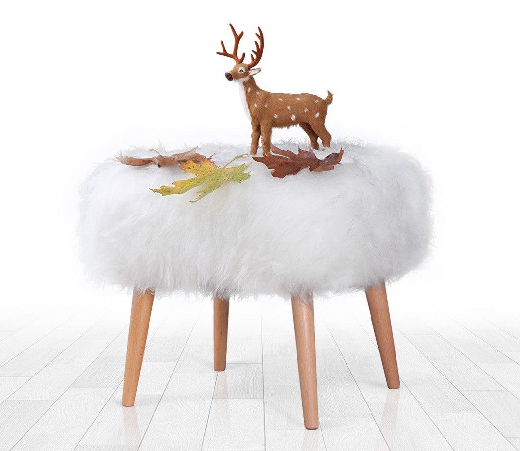 Taburet Puf Lux , Alb - Galben - Mov, 42x45x50 cm - Alb, SKU 209FLF1135