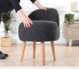 Puf Rufmee, Gri inchis - Alb, 46x46x64 cm - Gri inchis, SKU 209FLF1153