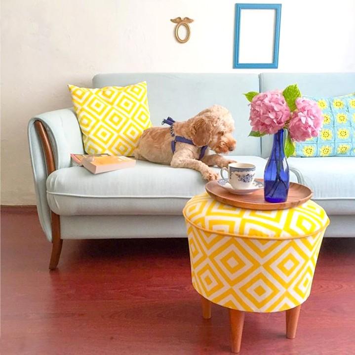 Puf Sun, Galben, 42x42x42 cm, SKU 209FLF1218