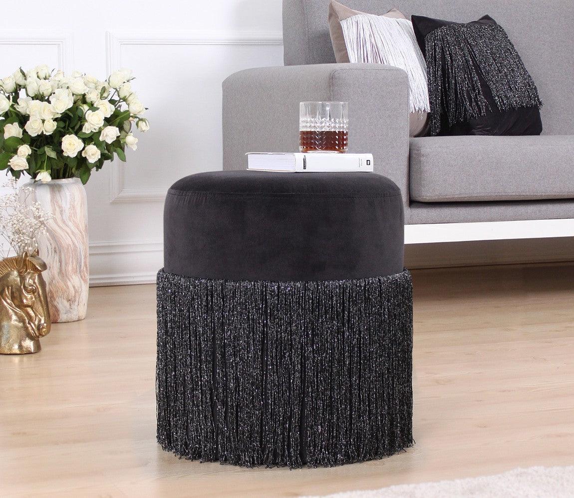 Puf, Gri, 45x40x45 cm - Negru, SKU 209FLF1254