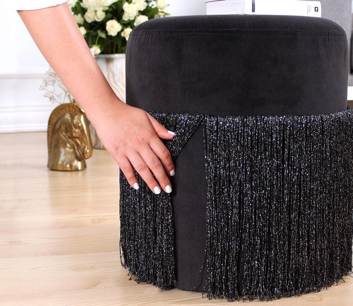 Puf, Gri, 45x40x45 cm - Negru, SKU 209FLF1254