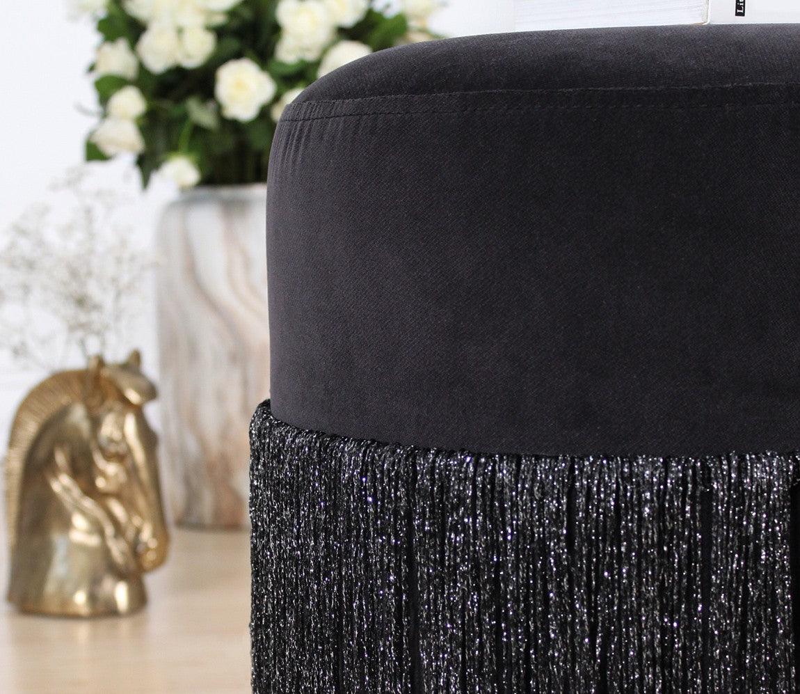 Puf, Gri, 45x40x45 cm - Negru, SKU 209FLF1254