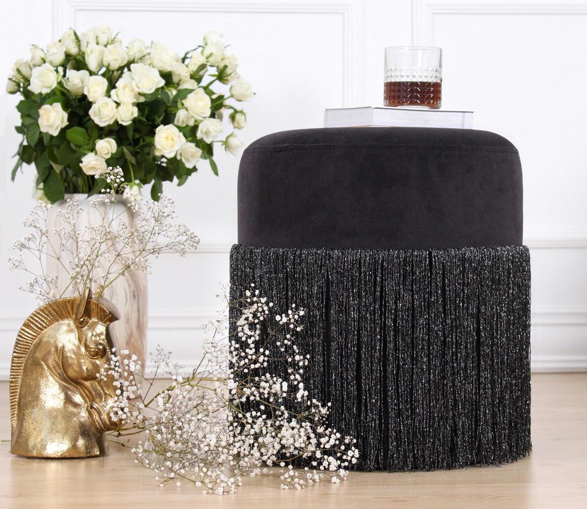 Puf, Gri, 45x40x45 cm - Negru, SKU 209FLF1254