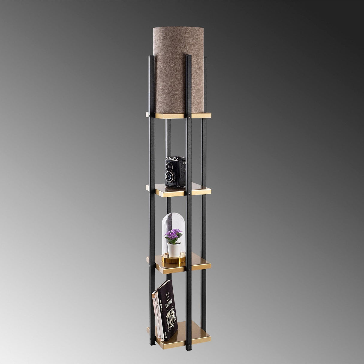 Lampadar Square 7111 - Auriu Negru, SKU 211LMP1101