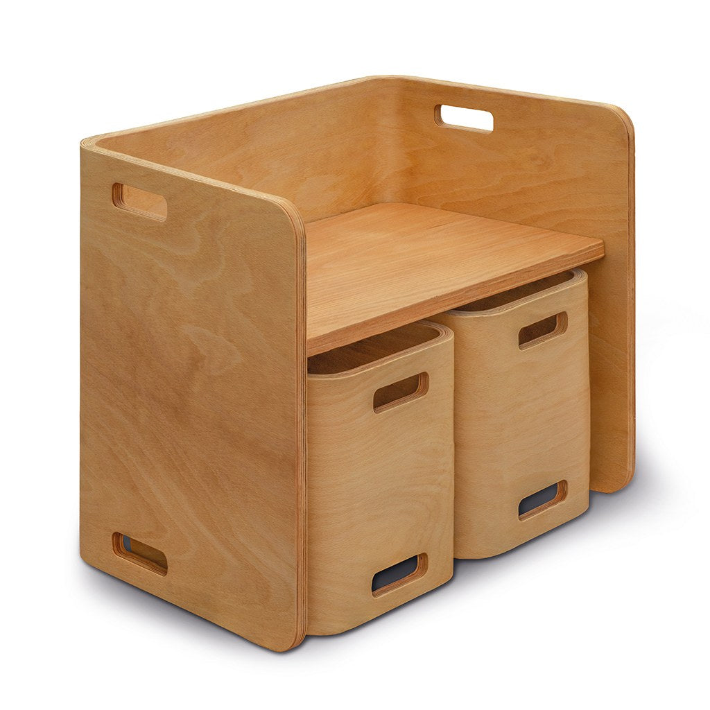 Masă cu scaune 3 bucăți Flexy Table Set, Natur