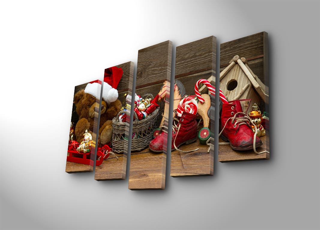 Tablou canvas 5 bucăți 5PATNOEL-1, Multicolor, 105x70x3 cm