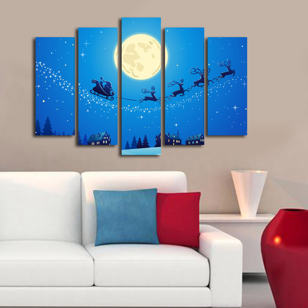 Tablou canvas 5 bucăți 5PATNOEL-2, Multicolor, 105x70x3 cm