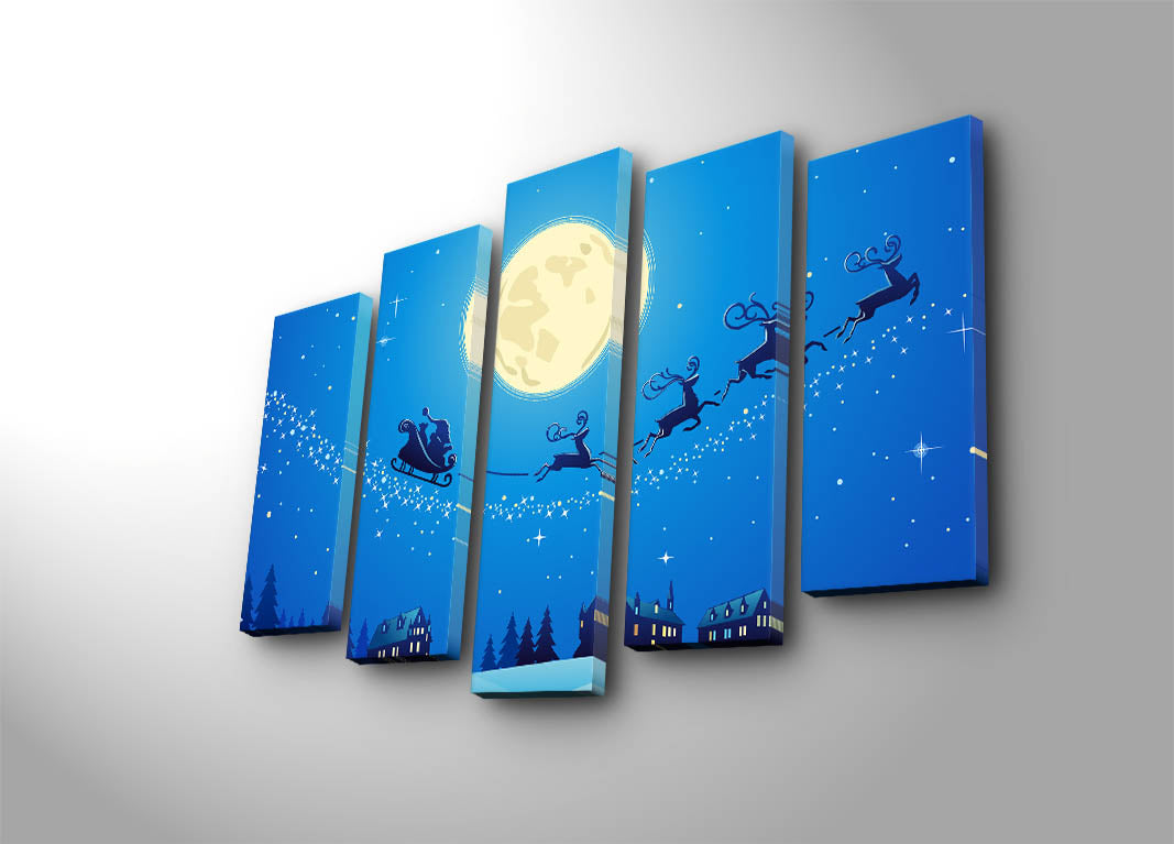 Tablou canvas 5 bucăți 5PATNOEL-2, Multicolor, 105x70x3 cm