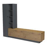 Set mobilă sufragerie Tilveo, Stejar-Antracit, 230x42x180 cm