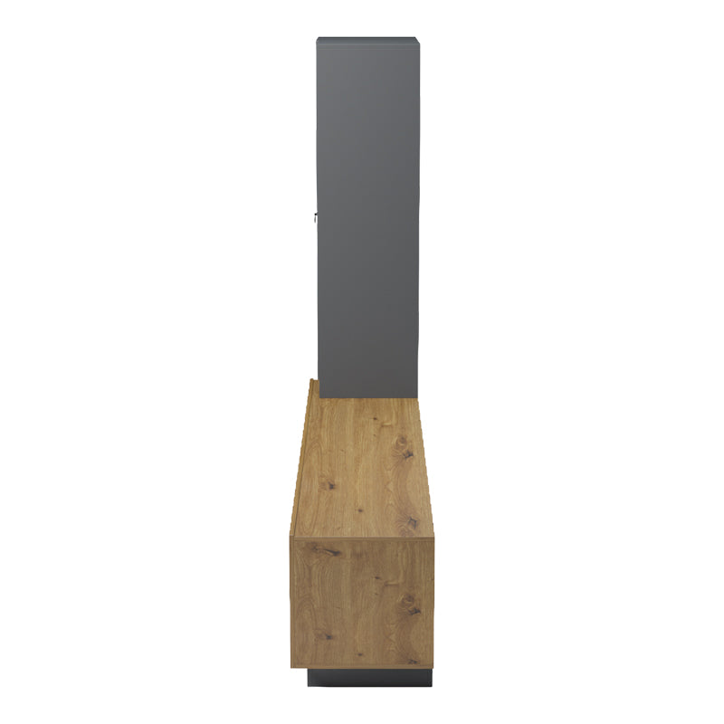 Set mobilă sufragerie Tilveo, Stejar-Antracit, 230x42x180 cm