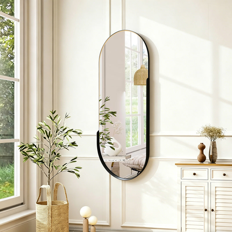 Oglindă decorativă Asteria, Metal, Diverse culori, 45x5x105 cm - Negru | SKU: 233-000052 | Oglindă decorativă Asteria, Metal, 45x5x105 cm, varianta Negru, produs pentru amenajarea locuinței, disponibil online în România la CasaMob