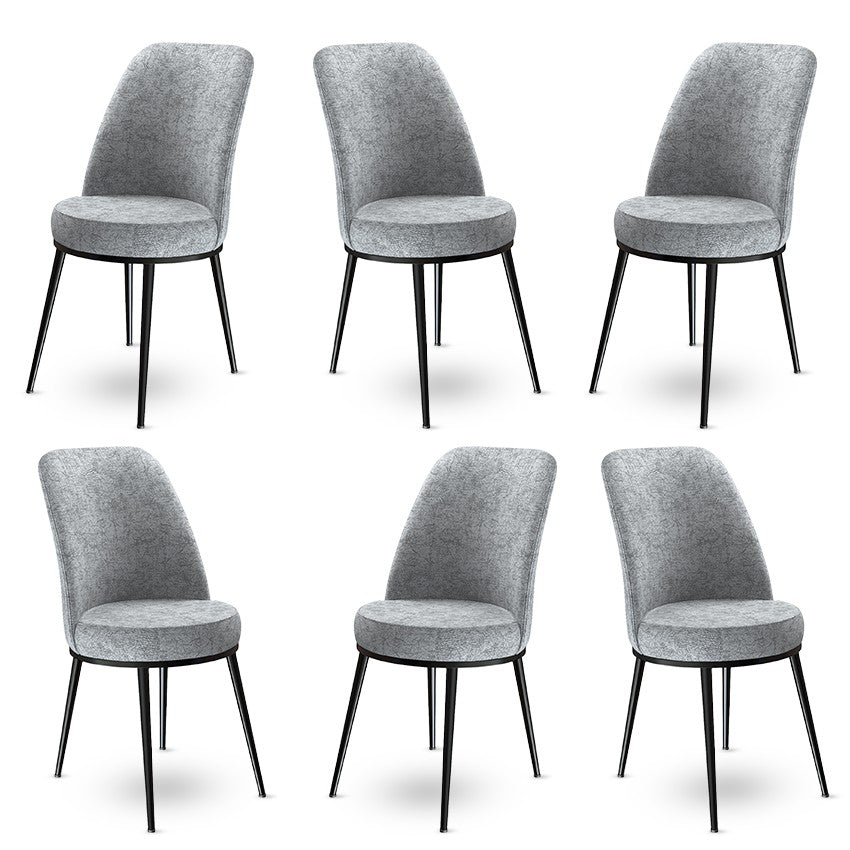 Set de scaune Dexa, Diverse culori, Diverse configurații, 45x42x89 cm - Gri - Negru - 6 bucăți | SKU: 240CHR1370 | Set de scaune Dexa, 45x42x89 cm, varianta Gri - Negru - 6 bucăți, produs pentru amenajarea locuinței, disponibil online în România la CasaMob