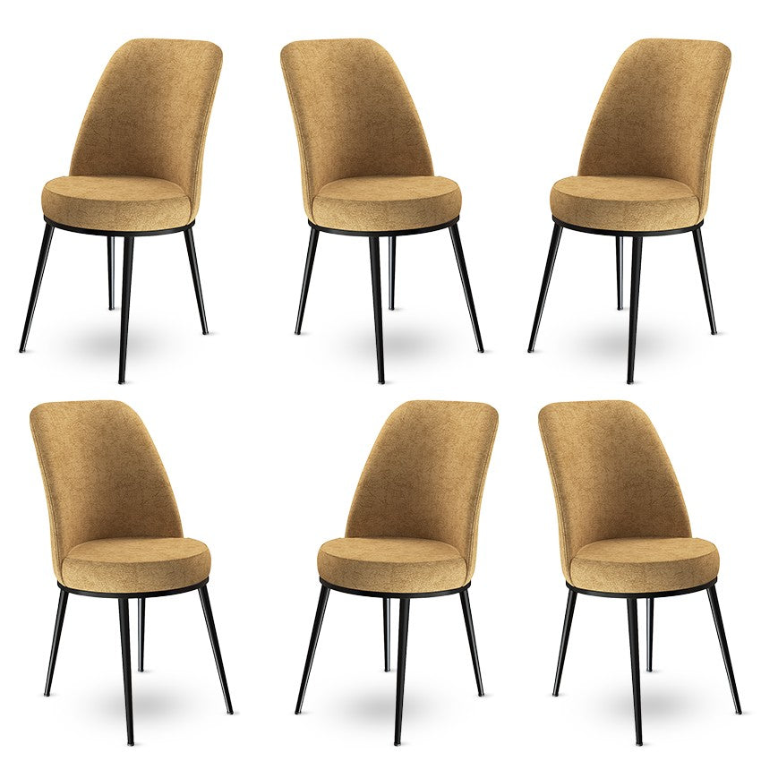 Set de scaune Dexa, Diverse culori, Diverse configurații, 45x42x89 cm - Cappuccino - Negru - 6 bucăți | SKU: 240CHR1371 | Set de scaune Dexa, 45x42x89 cm, varianta Cappuccino - Negru - 6 bucăți, produs pentru amenajarea locuinței, disponibil online în România la CasaMob