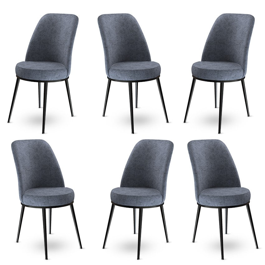 Set de scaune Dexa, Diverse culori, Diverse configurații, 45x42x89 cm - Fumuriu - Negru - 6 bucăți | SKU: 240CHR1372 | Set de scaune Dexa, 45x42x89 cm, varianta Fumuriu - Negru - 6 bucăți, produs pentru amenajarea locuinței, disponibil online în România la CasaMob