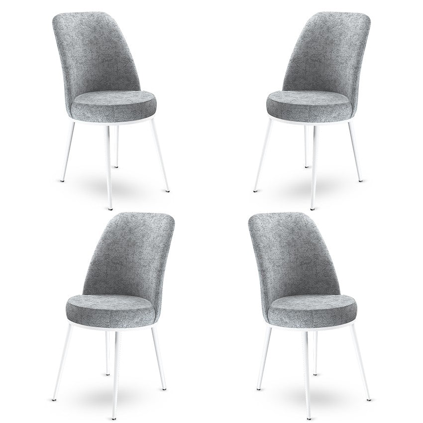 Set de scaune Dexa, Diverse culori, Diverse configurații, 45x42x89 cm - Gri - Alb - 4 bucăți | SKU: 240CHR1380 | Set de scaune Dexa, 45x42x89 cm, varianta Gri - Alb - 4 bucăți, produs pentru amenajarea locuinței, disponibil online în România la CasaMob