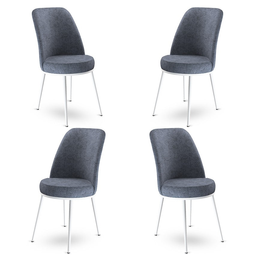 Set de scaune Dexa, Diverse culori, Diverse configurații, 45x42x89 cm - Fumuriu - Alb - 4 bucăți | SKU: 240CHR1382 | Set de scaune Dexa, 45x42x89 cm, varianta Fumuriu - Alb - 4 bucăți, produs pentru amenajarea locuinței, disponibil online în România la CasaMob