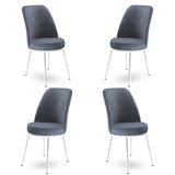 Set de scaune Dexa, Diverse culori, Diverse configurații, 45x42x89 cm - Fumuriu - Alb - 4 bucăți | SKU: 240CHR1382 | Set de scaune Dexa, 45x42x89 cm, varianta Fumuriu - Alb - 4 bucăți, produs pentru amenajarea locuinței, disponibil online în România la CasaMob