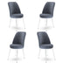 Fumuriu - Alb - 4 bucăți | SKU: 240CHR1382 | Set de scaune Dexa, 45x42x89 cm, varianta Fumuriu - Alb - 4 bucăți, produs pentru amenajarea locuinței, disponibil online în România la CasaMob