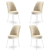Set de scaune Dexa, Diverse culori, Diverse configurații, 45x42x89 cm - Crem - Alb - 4 bucăți | SKU: 240CHR1383 | Set de scaune Dexa, 45x42x89 cm, varianta Crem - Alb - 4 bucăți, produs pentru amenajarea locuinței, disponibil online în România la CasaMob