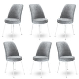 Set de scaune Dexa, Diverse culori, Diverse configurații, 45x42x89 cm - Gri - Alb - 6 bucăți | SKU: 240CHR1385 | Set de scaune Dexa, 45x42x89 cm, varianta Gri - Alb - 6 bucăți, produs pentru amenajarea locuinței, disponibil online în România la CasaMob