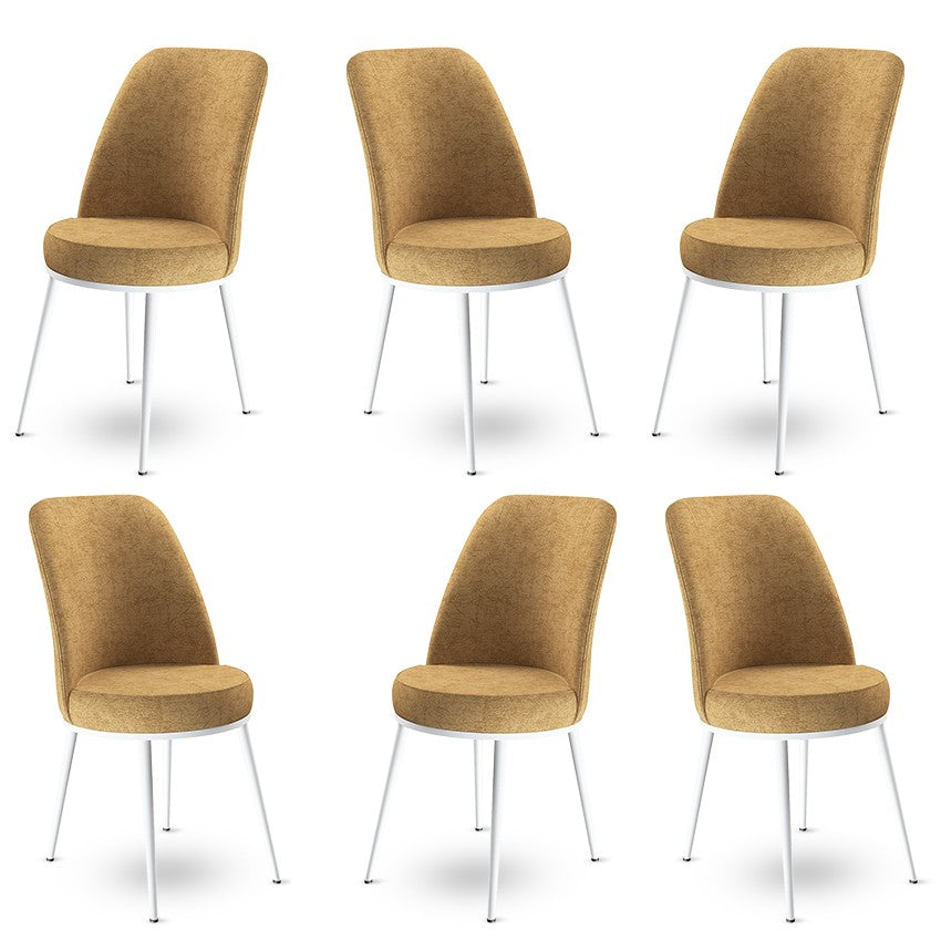 Set de scaune Dexa, Diverse culori, Diverse configurații, 45x42x89 cm - Cappuccino - Alb - 6 bucăți | SKU: 240CHR1386 | Set de scaune Dexa, 45x42x89 cm, varianta Cappuccino - Alb - 6 bucăți, produs pentru amenajarea locuinței, disponibil online în România la CasaMob