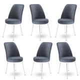 Set de scaune Dexa, Diverse culori, Diverse configurații, 45x42x89 cm - Fumuriu - Alb - 6 bucăți | SKU: 240CHR1387 | Set de scaune Dexa, 45x42x89 cm, varianta Fumuriu - Alb - 6 bucăți, produs pentru amenajarea locuinței, disponibil online în România la CasaMob