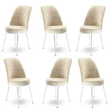 Set de scaune Dexa, Diverse culori, Diverse configurații, 45x42x89 cm - Crem - Alb - 6 bucăți | SKU: 240CHR1388 | Set de scaune Dexa, 45x42x89 cm, varianta Crem - Alb - 6 bucăți, produs pentru amenajarea locuinței, disponibil online în România la CasaMob